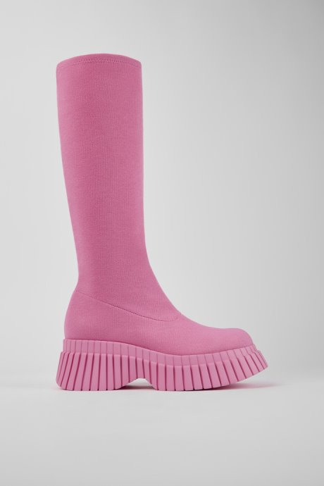 Camper Design Bcn Pink Textile Boots For Women