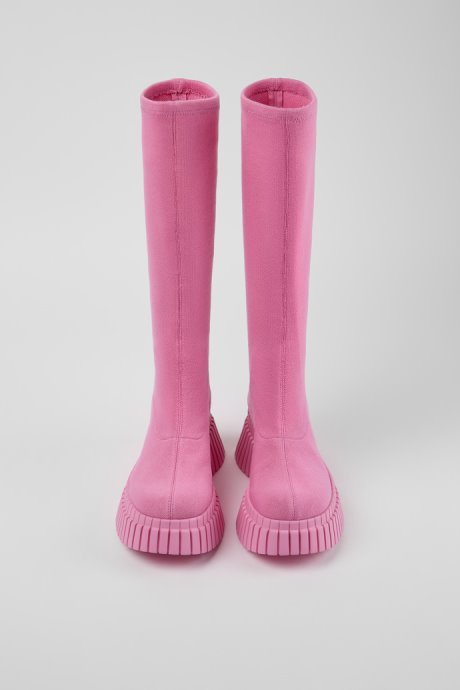 Camper Design Bcn Pink Textile Boots For Women