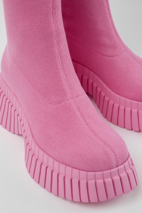 Camper Design Bcn Pink Textile Boots For Women