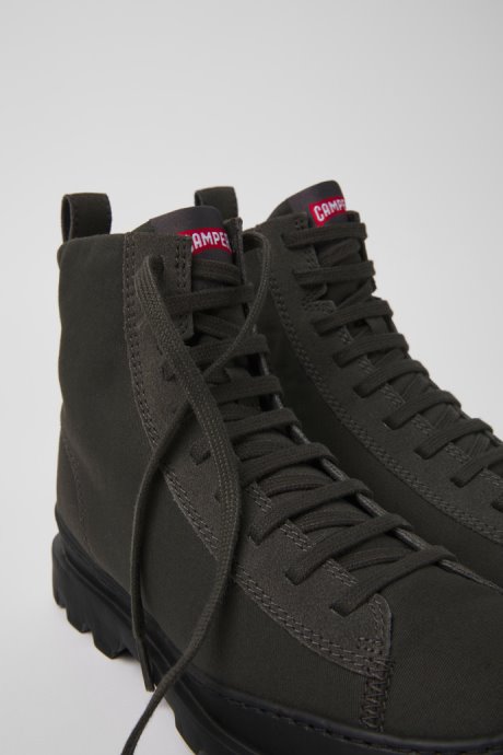 Exclusive Camper Brutus Gray Textile And Nubuck Ankle Boots For Women