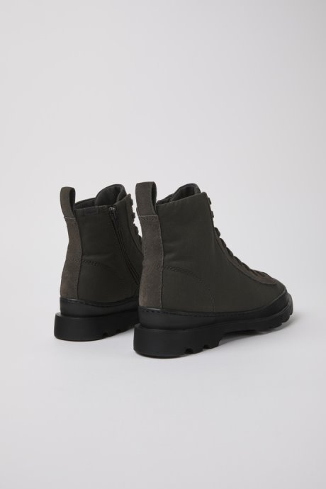 Exclusive Camper Brutus Gray Textile And Nubuck Ankle Boots For Women
