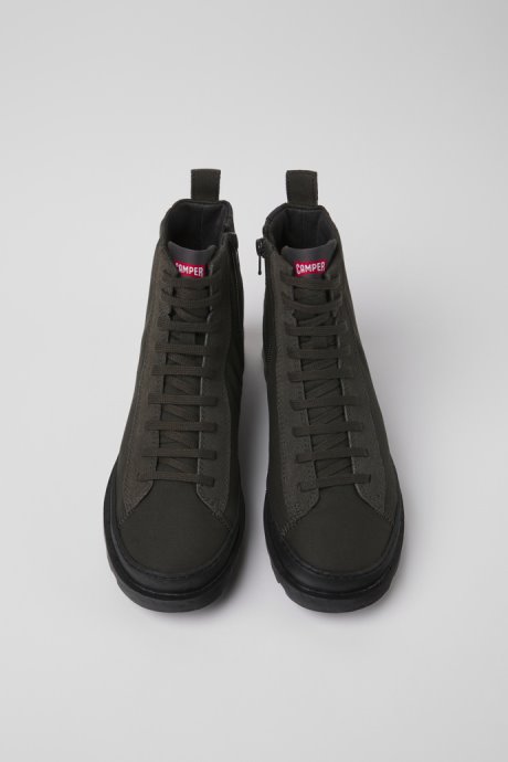 Exclusive Camper Brutus Gray Textile And Nubuck Ankle Boots For Women