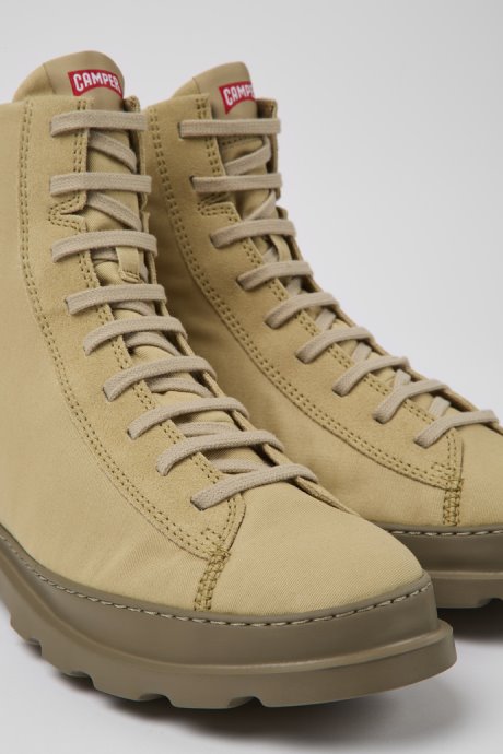 Brutus Beige Textile And Nubuck Ankle Boots For Women Exclusive Camper