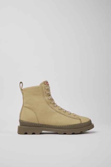Brutus Beige Textile And Nubuck Ankle Boots For Women Exclusive Camper