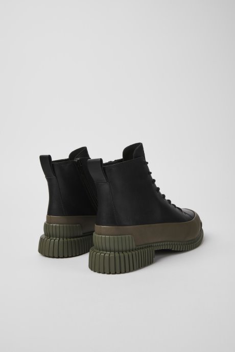 Camper Pix Black And Green Leather Ankle Boots For Women New Arrivals