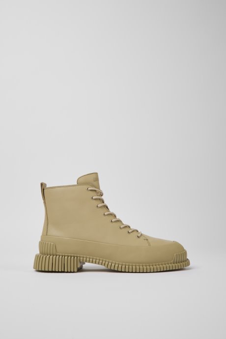 Camper Design Pix Beige Leather Ankle Boots For Women