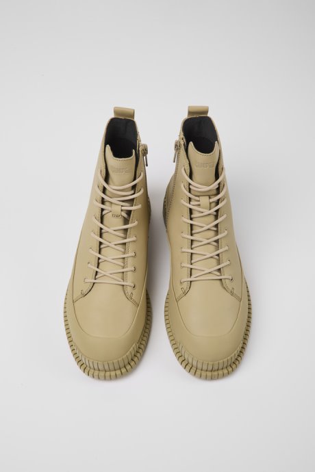 Camper Design Pix Beige Leather Ankle Boots For Women