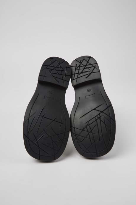 Design Mil 1978 Black And White Leather Ankle Boots For Women Camper