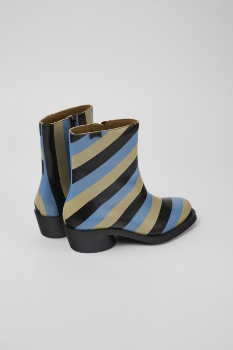 Bonnie Multicolored Striped Leather Boots For Women Exclusive Camper