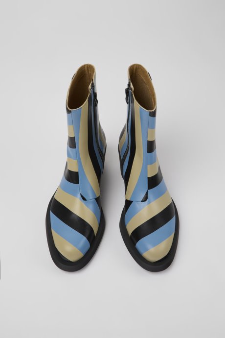 Bonnie Multicolored Striped Leather Boots For Women Exclusive Camper