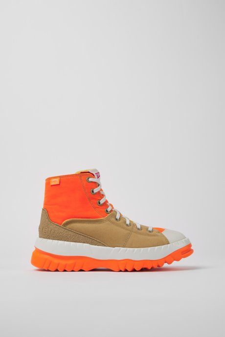 Camper Teix Orange And Beige Ankle Boots For Women New Arrivals