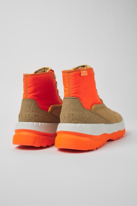 Camper Teix Orange And Beige Ankle Boots For Women New Arrivals