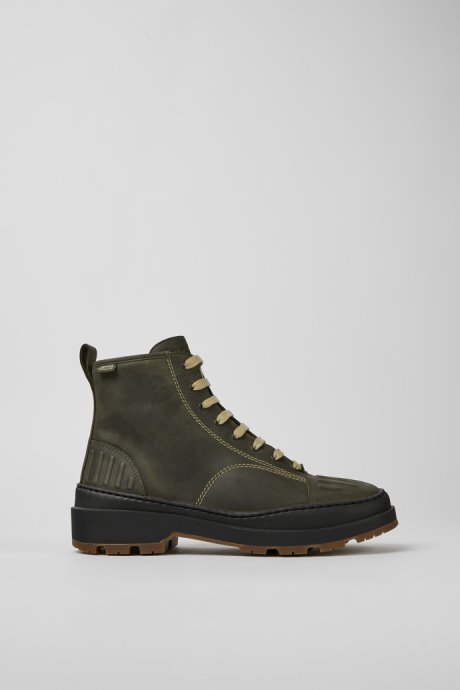 Brutus Trek Michelin Dark Green Nubuck Ankle Boots For Women Camper New Arrivals