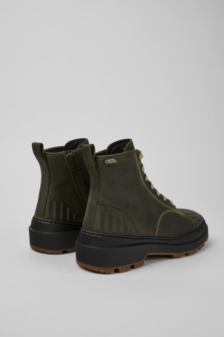 Brutus Trek Michelin Dark Green Nubuck Ankle Boots For Women Camper New Arrivals