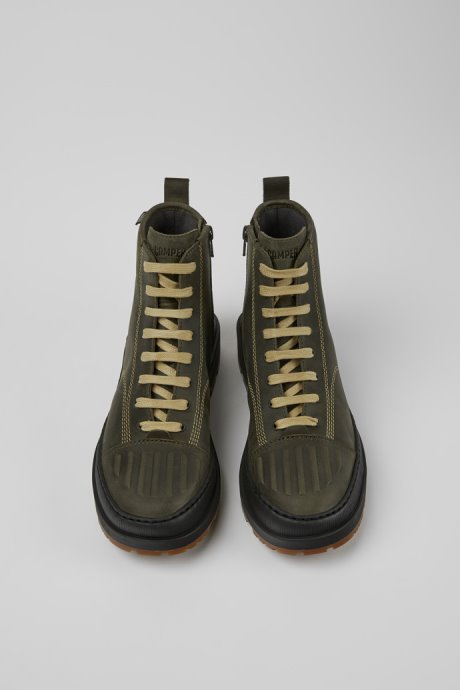 Brutus Trek Michelin Dark Green Nubuck Ankle Boots For Women Camper New Arrivals