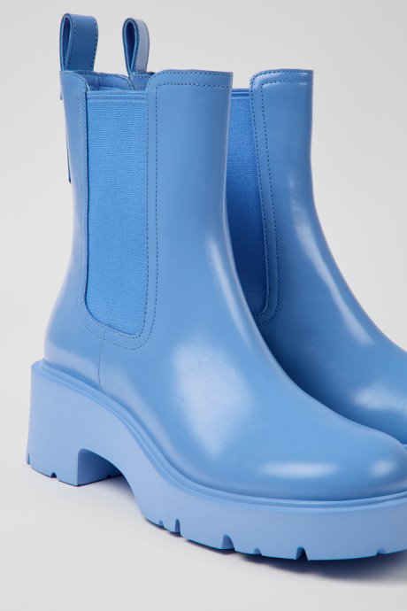 Camper Design Milah Blue Leather Chelsea Boots For Women