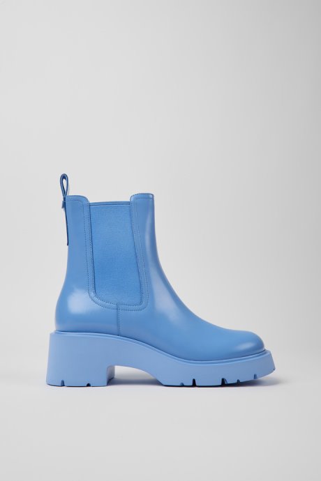 Camper Design Milah Blue Leather Chelsea Boots For Women