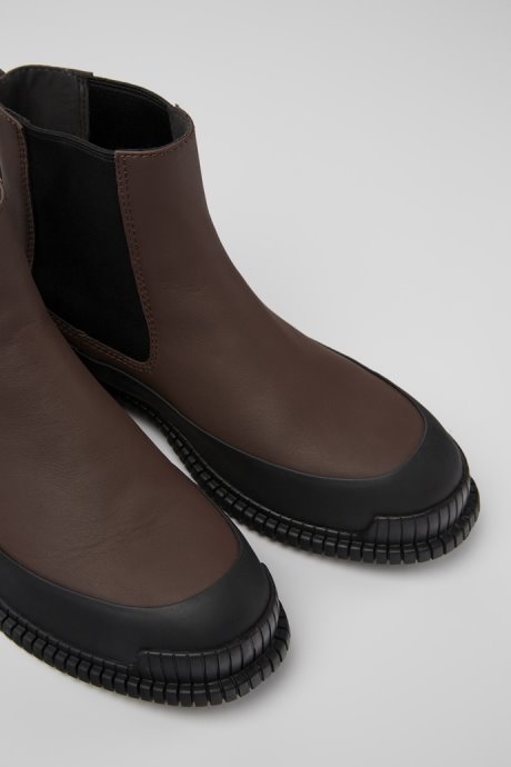 Pix Brown And Black Leather Chelsea Boots For Women Exclusive Camper