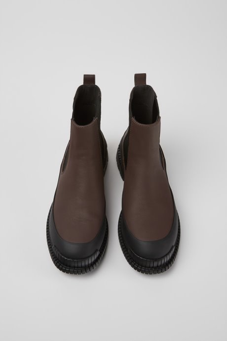 Pix Brown And Black Leather Chelsea Boots For Women Exclusive Camper