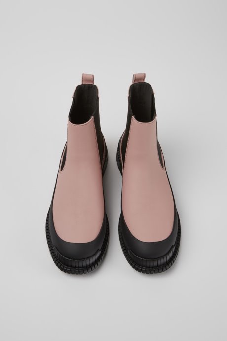 Pix Pink And Black Leather Chelsea Boots For Women Camper New Arrivals