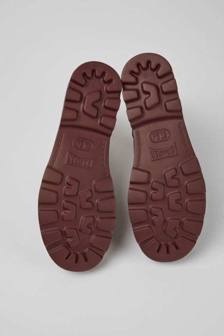 Brutus Burgundy Leather Ankle Boots For Women Camper New Arrivals