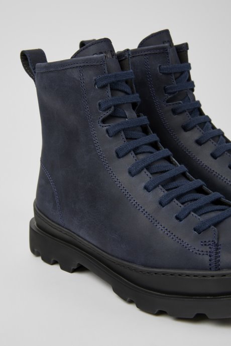 Camper Design Brutus Navy Blue Nubuck Ankle Boots For Women