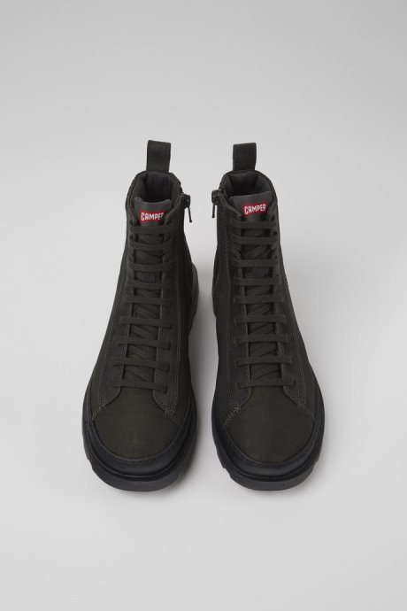 Exclusive Camper Brutus Dark Gray Textile And Nubuck Ankle Boots For Women