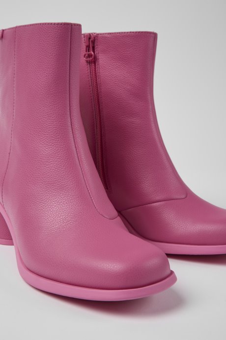 Camper Kiara Pink Leather Ankle Boots New Arrivals