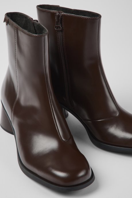 Camper Kiara Brown Leather Ankle Boots New Arrivals