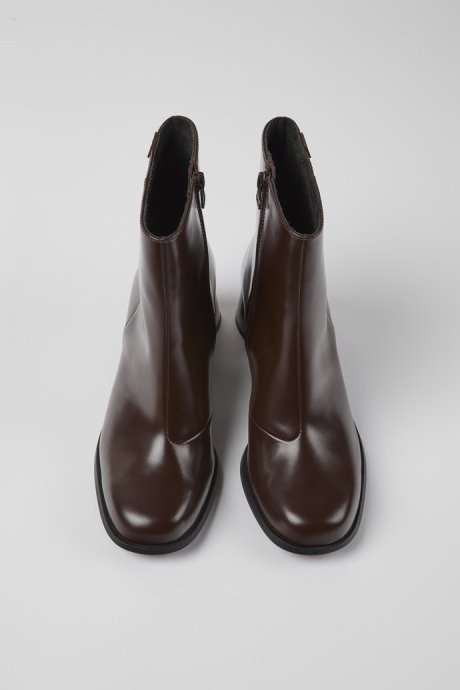 Camper Kiara Brown Leather Ankle Boots New Arrivals