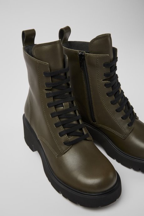 Milah Green Lace-Up Boots For Women Camper New Arrivals