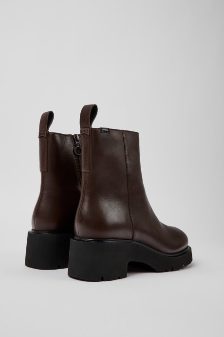 Milah Gore-Tex Brown Leather Zip Boots For Women Exclusive Camper