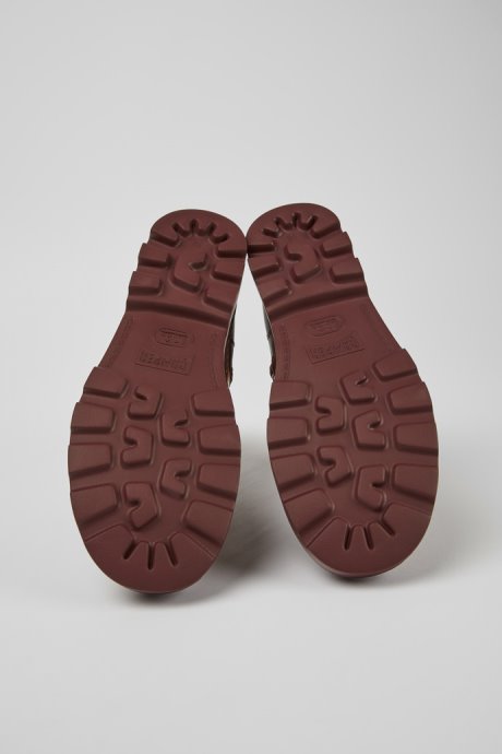 Brutus Burgundy And Orange Printed Leather Ankle Boots For Women Exclusive Camper