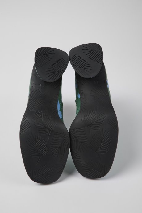 Design Kiara Green And Blue Printed Leather Ankle Boots Camper