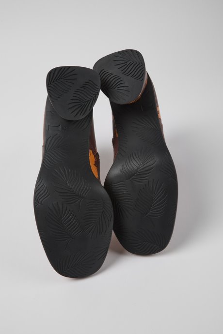 Kiara Burgundy And Orange Printed Leather Ankle Boots Exclusive Camper