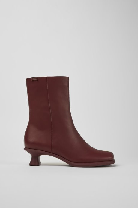 Exclusive Camper Twins Burgundy And Yellow Ankle Boots For Women