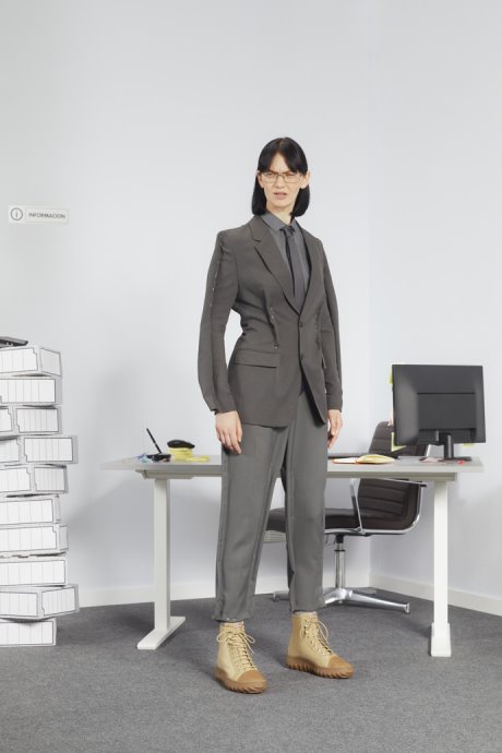 Ground Michelin Beige Textile And Leather Ankle Boots For Women Camper New Arrivals