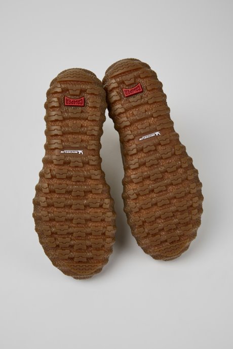 Ground Michelin Beige Textile And Leather Ankle Boots For Women Camper New Arrivals