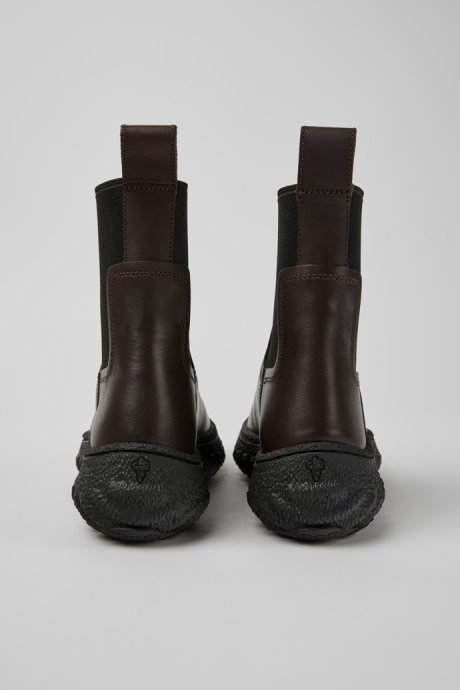 Ground Michelin Dark Brown Leather Ankle Boots For Women Camper New Arrivals