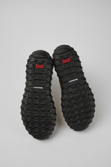 Design Ground Michelin Beige Leather Ankle Boots For Women Camper