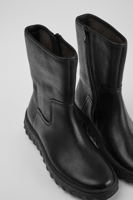 Ground Michelin Black Leather Boots For Women Exclusive Camper