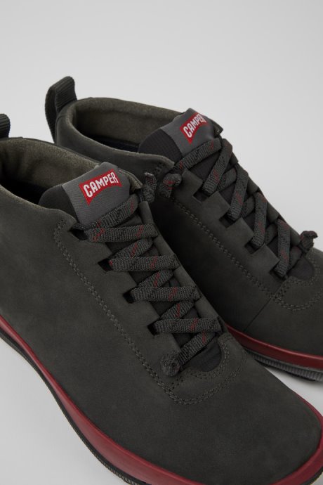 Exclusive Camper Peu Pista Gore-Tex Gray And Black Leather Sneakers For Women