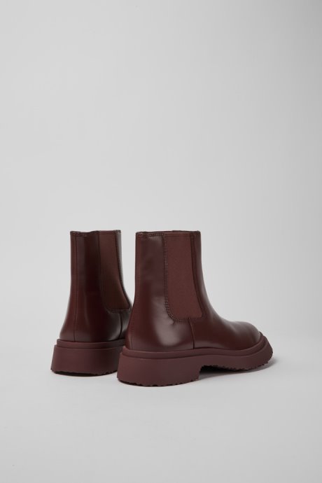 Camper Design Walden Burgundy Leather Boots For Women