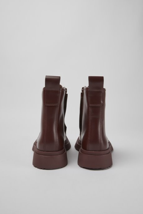 Camper Walden Burgundy Leather Boots For Women New Arrivals