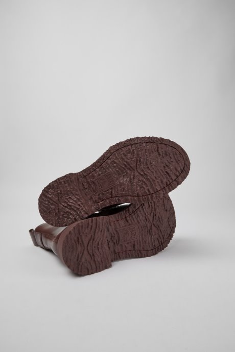 Camper Walden Burgundy Leather Boots For Women New Arrivals