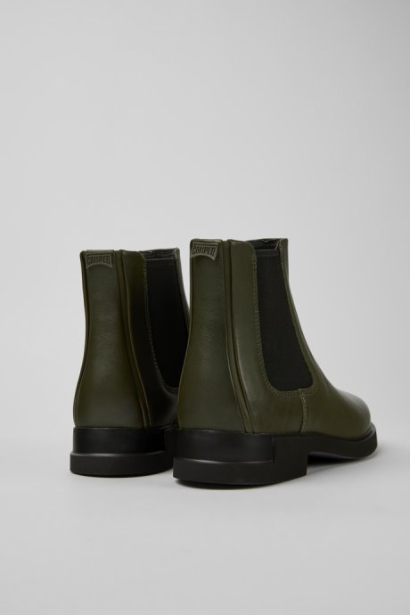 Camper Iman Dark Green Leather Chelsea Boots For Women New Arrivals