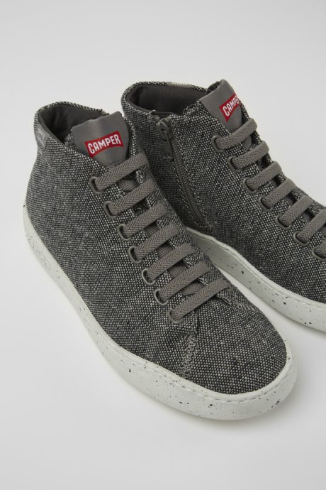 Design Peu Touring Gray And Black Recycled Wool Sneakers For Women Camper