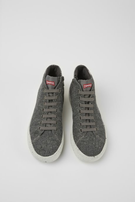 Design Peu Touring Gray And Black Recycled Wool Sneakers For Women Camper