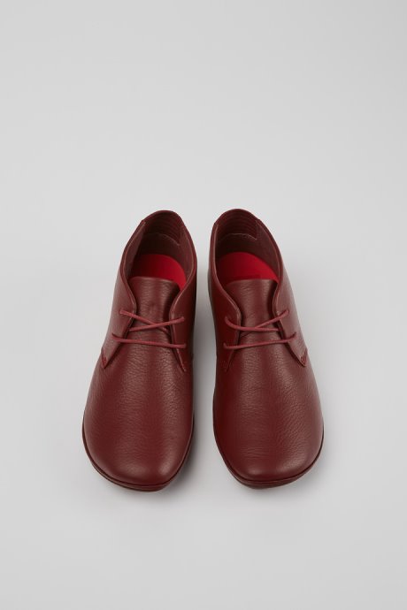 Right Burgundy Leather Shoes For Women Exclusive Camper