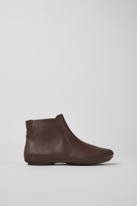 Right Burgundy Leather Ankle Boots For Women Camper New Arrivals